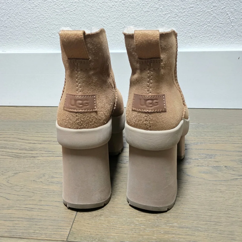 🆕️ Ugg New Heights Platform Mini Chunky Heel Boot in Chestnut